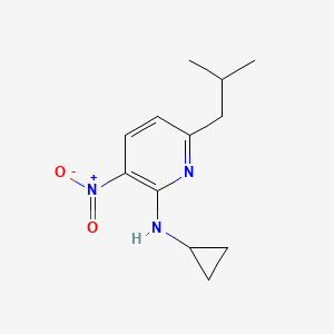 molecular formula C12H17N3O2 B13673848 N-Cyclopropyl-6-isobutyl-3-nitropyridin-2-amine 