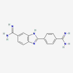 molecular formula C15H14N6 B13673859 2-(4-Carbamimidoylphenyl)-1H-benzo[d]imidazole-6-carboximidamide 