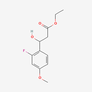 molecular formula C12H15FO4 B13673862 Ethyl 3-(2-Fluoro-4-methoxyphenyl)-3-hydroxypropanoate 