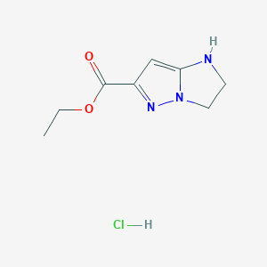 molecular formula C8H12ClN3O2 B13673870 Ethyl 2,3-dihydro-1H-imidazo[1,2-b]pyrazole-6-carboxylate hydrochloride 