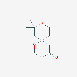 molecular formula C11H18O3 B13673881 8,8-Dimethyl-1,9-dioxaspiro[5.5]undecan-4-one 