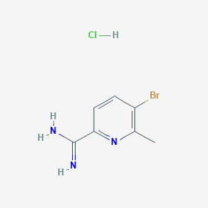 molecular formula C7H9BrClN3 B13673882 5-Bromo-6-methylpicolinimidamide hydrochloride 