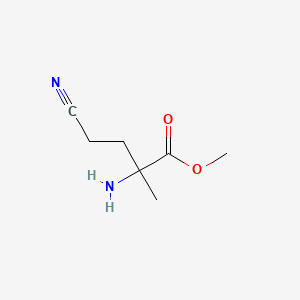 molecular formula C7H12N2O2 B1367393 Methyl 2-amino-4-cyano-2-methylbutanoate 