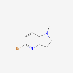 molecular formula C8H9BrN2 B13673947 5-Bromo-1-methyl-2,3-dihydro-1H-pyrrolo[3,2-b]pyridine 