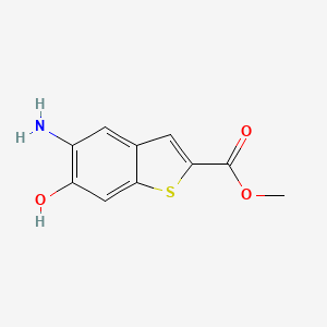 molecular formula C10H9NO3S B13673973 Methyl 5-amino-6-hydroxybenzo[b]thiophene-2-carboxylate 