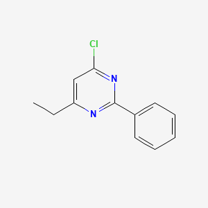 molecular formula C12H11ClN2 B1367399 4-Chloro-6-ethyl-2-phenylpyrimidine CAS No. 89967-21-5