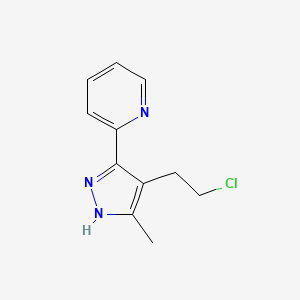 molecular formula C11H12ClN3 B1367401 2-(4-(2-chloroethyl)-5-methyl-1H-pyrazol-3-yl)pyridine 
