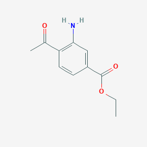 molecular formula C11H13NO3 B13674019 Ethyl 4-acetyl-3-aminobenzoate 