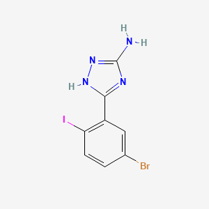 molecular formula C8H6BrIN4 B13674051 5-Amino-3-(5-bromo-2-iodophenyl)-1H-1,2,4-triazole 