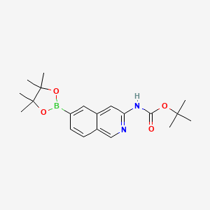 molecular formula C20H27BN2O4 B13674058 tert-Butyl (6-(4,4,5,5-tetramethyl-1,3,2-dioxaborolan-2-yl)isoquinolin-3-yl)carbamate 