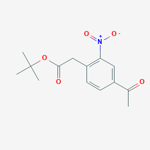 molecular formula C14H17NO5 B13674071 tert-Butyl 2-(4-acetyl-2-nitrophenyl)acetate 