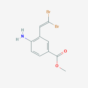 molecular formula C10H9Br2NO2 B13674181 Methyl 4-amino-3-(2,2-dibromoethenyl)benzoate 