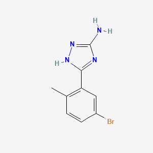 molecular formula C9H9BrN4 B13674224 5-Amino-3-(5-bromo-2-methylphenyl)-1H-1,2,4-triazole 