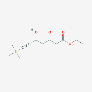 molecular formula C12H20O4Si B13674262 Ethyl 5-Hydroxy-3-oxo-7-(trimethylsilyl)-6-heptynoate 