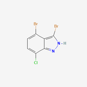 molecular formula C7H3Br2ClN2 B13674266 3,4-Dibromo-7-chloro-1H-indazole 