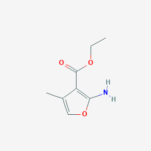 molecular formula C8H11NO3 B13674268 Ethyl 2-amino-4-methylfuran-3-carboxylate 