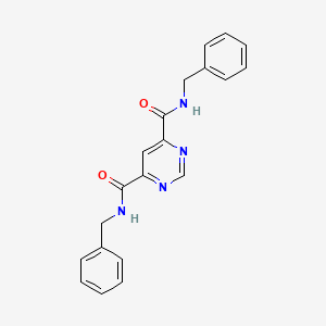 molecular formula C20H18N4O2 B13674282 N4,N6-dibenzylpyrimidine-4,6-dicarboxamide 