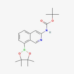 molecular formula C20H27BN2O4 B13674470 tert-Butyl (8-(4,4,5,5-tetramethyl-1,3,2-dioxaborolan-2-yl)isoquinolin-3-yl)carbamate 