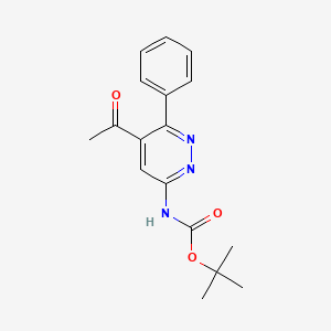 molecular formula C17H19N3O3 B13674471 tert-Butyl (5-acetyl-6-phenylpyridazin-3-yl)carbamate 