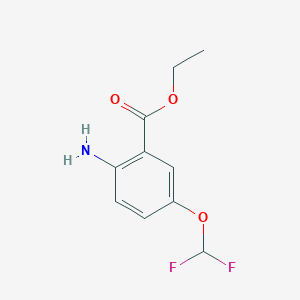 molecular formula C10H11F2NO3 B13674475 Ethyl 2-amino-5-(difluoromethoxy)benzoate 