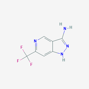 molecular formula C7H5F3N4 B13674557 6-(Trifluoromethyl)-1H-pyrazolo[4,3-c]pyridin-3-amine 