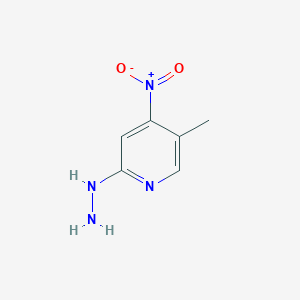 molecular formula C6H8N4O2 B13674564 2-Hydrazinyl-5-methyl-4-nitropyridine 