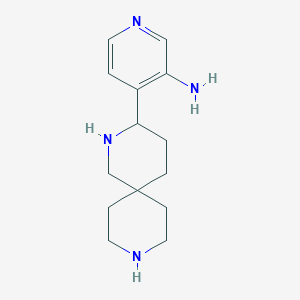 molecular formula C14H22N4 B13674588 4-(2,9-Diazaspiro[5.5]undecan-3-yl)pyridin-3-amine 