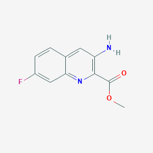 molecular formula C11H9FN2O2 B13674591 Methyl 3-amino-7-fluoroquinoline-2-carboxylate 
