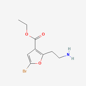 molecular formula C9H12BrNO3 B13674596 Ethyl 2-(2-Aminoethyl)-5-bromofuran-3-carboxylate 