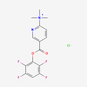 molecular formula C15H13ClF4N2O2 B13674612 N,N,N-Trimethyl-5-[(2,3,5,6-tetrafluorophenoxy)carbonyl]pyridin-2-aminium Chloride 