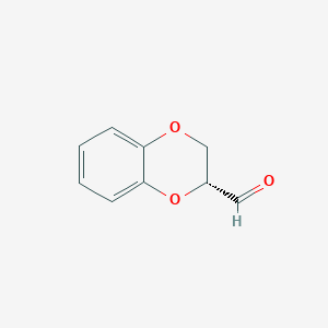 molecular formula C9H8O3 B13674637 (R)-2,3-Dihydrobenzo[b][1,4]dioxine-2-carbaldehyde 