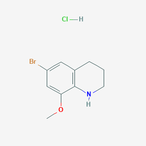 molecular formula C10H13BrClNO B13674652 6-Bromo-8-methoxy-1,2,3,4-tetrahydroquinoline hydrochloride 