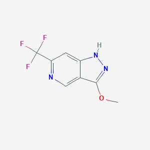 molecular formula C8H6F3N3O B13674709 3-Methoxy-6-(trifluoromethyl)-1H-pyrazolo[4,3-c]pyridine 
