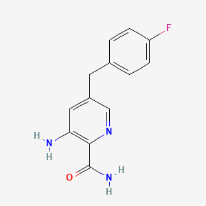 molecular formula C13H12FN3O B13674713 3-Amino-5-(4-fluorobenzyl)picolinamide 
