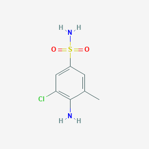 molecular formula C7H9ClN2O2S B13674719 4-Amino-3-chloro-5-methylbenzenesulfonamide 