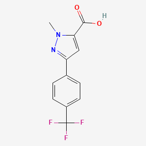 molecular formula C12H9F3N2O2 B1367472 1-Methyl-3-(4-trifluoromethylphenyl)pyrazole-5-carboxylic acid 