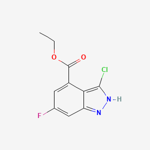 molecular formula C10H8ClFN2O2 B13674726 Ethyl 3-chloro-6-fluoro-1H-indazole-4-carboxylate 
