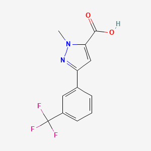 molecular formula C12H9F3N2O2 B1367473 1-Methyl-3-(3-trifluoromethylphenyl)pyrazole-5-carboxylic acid 