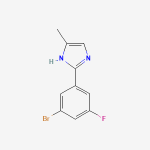 molecular formula C10H8BrFN2 B13674743 2-(3-bromo-5-fluorophenyl)-5-methyl-1H-imidazole 