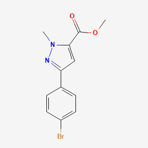 molecular formula C12H11BrN2O2 B1367475 Methyl 5-(4-bromophenyl)-2-methylpyrazole-3-carboxylate 