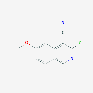 molecular formula C11H7ClN2O B13674763 3-Chloro-6-methoxyisoquinoline-4-carbonitrile 