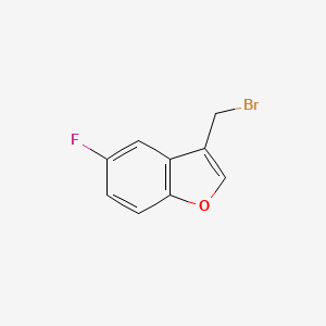 molecular formula C9H6BrFO B13674790 3-(Bromomethyl)-5-fluorobenzofuran 