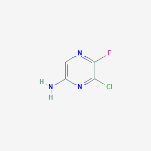 molecular formula C4H3ClFN3 B13674794 6-Chloro-5-fluoropyrazin-2-amine 