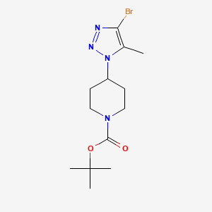 molecular formula C13H21BrN4O2 B13674842 4-(4-Bromo-5-methyl-1H-1,2,3-triazol-1-yl)-1-Boc-piperidine 