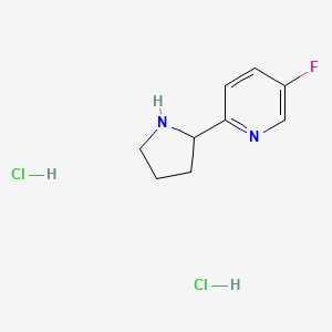 molecular formula C9H13Cl2FN2 B13674911 5-Fluoro-2-(pyrrolidin-2-yl)pyridine dihydrochloride 