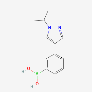 molecular formula C12H15BN2O2 B13674920 3-(1-Isopropyl-4-pyrazolyl)phenylboronic acid 