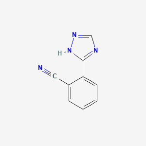 molecular formula C9H6N4 B13674950 2-(1H-1,2,4-triazol-5-yl)benzonitrile 