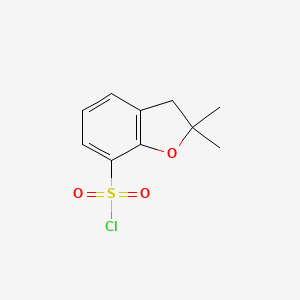 molecular formula C10H11ClO3S B1367497 2,2-二甲基-2,3-二氢-1-苯并呋喃-7-磺酰氯 CAS No. 87254-52-2