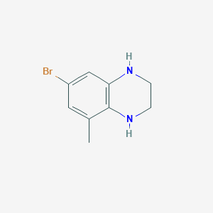 molecular formula C9H11BrN2 B13674996 7-Bromo-5-methyl-1,2,3,4-tetrahydroquinoxaline 