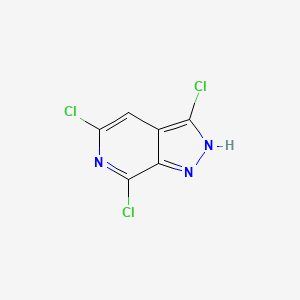 molecular formula C6H2Cl3N3 B13675012 3,5,7-Trichloro-1H-pyrazolo[3,4-c]pyridine 